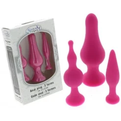 3 Plugs Anaux Silicone Rose - Dildoshop