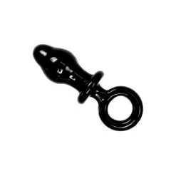 Plug Anal Ou Vaginal En Verre Borosilicate Noir 12.7 X 3.4 Cm