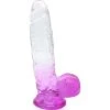 Cox Dildo Large Transparent Pourpre Ventouse L 25 Ø 5.5 Cm