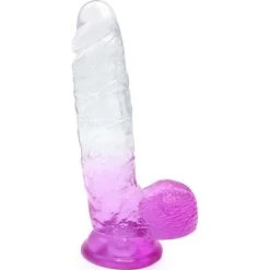 Cox Dildo Large Transparent Pourpre Ventouse L 25 Ø 5.5 Cm