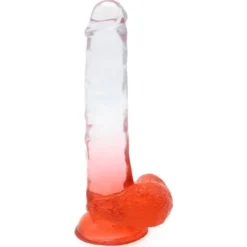 Cox Dildo Transparent Rouge Ventouse L 21 Ø 4.2 Cm