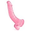 Dildo Pure Jelly Ventouse Rose Translucide 22 Cm X 3.5 Cm