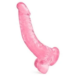 Dildo Pure Jelly Ventouse Rose Translucide 22 Cm X 3.5 Cm