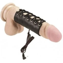 Gaine Cuir Pour Pénis Bipolaire Electro Play RIMBA - Dildoshop