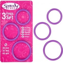 Lot De 3 Cockrings En Silicone Pourpre