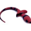 Plug Anal Avec Queue Silicone Noir Rouge Ø 3.20 Cm
