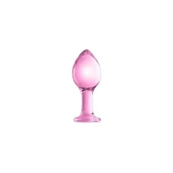 Plug Anal En Verre Rose Translucide N 32 L 11 Ø 4 Cm